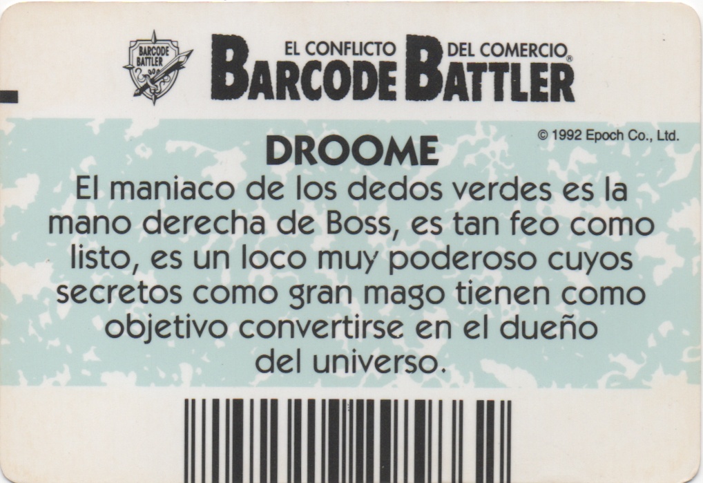 DROOME backside card