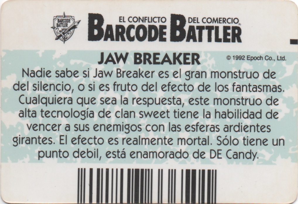 JAW BREAKER backside card