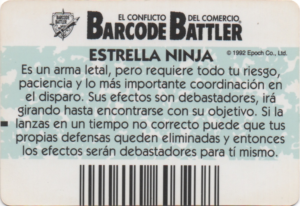 ESTRELLA NINJA backside card