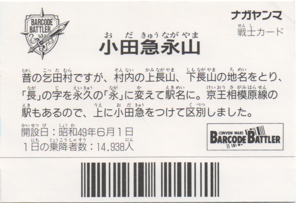 ナガヤンマ backside card