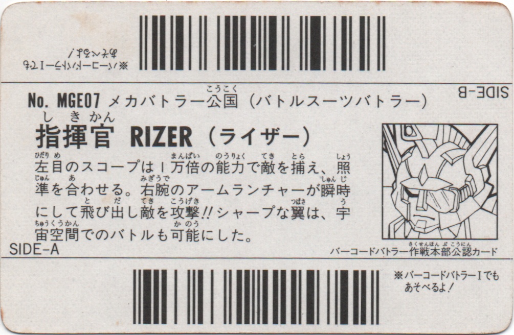 RIZER backside card