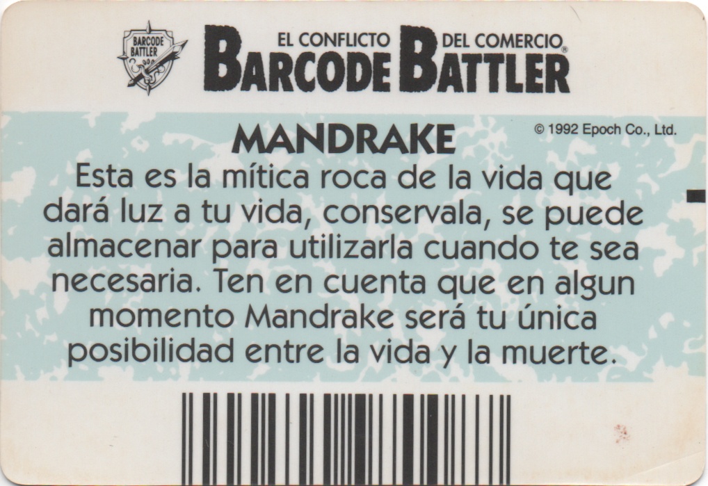 MANDRAKE backside card