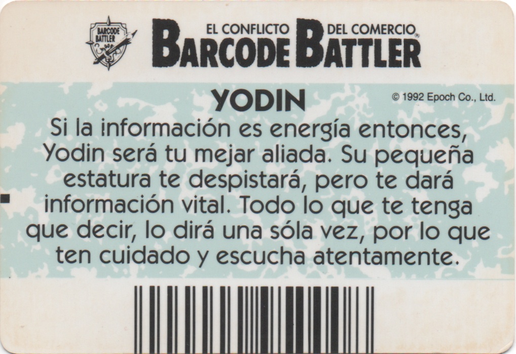 YODIN backside card