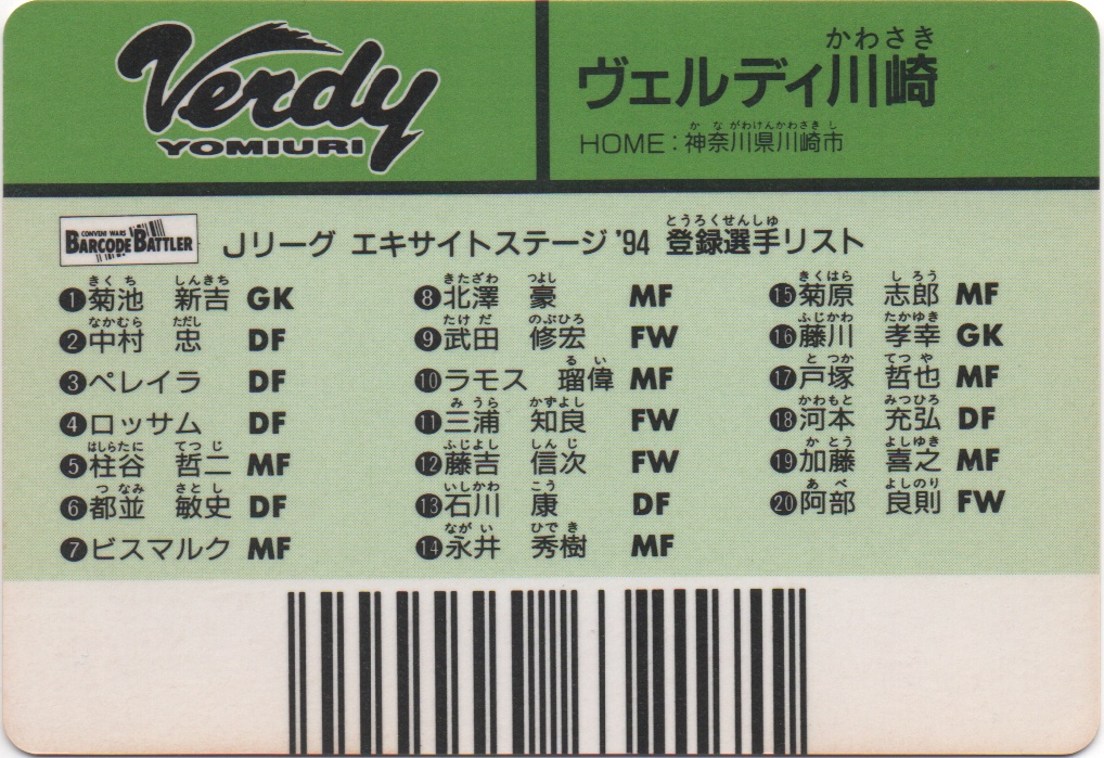 VERDY YOMIURI backside card