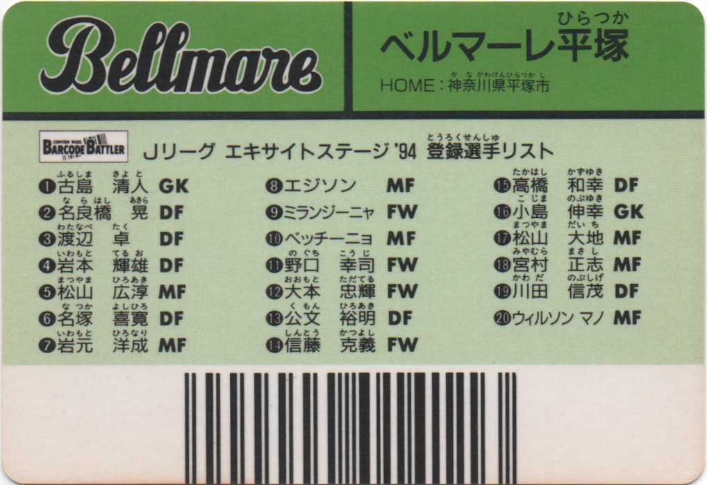 BELLMARE backside card