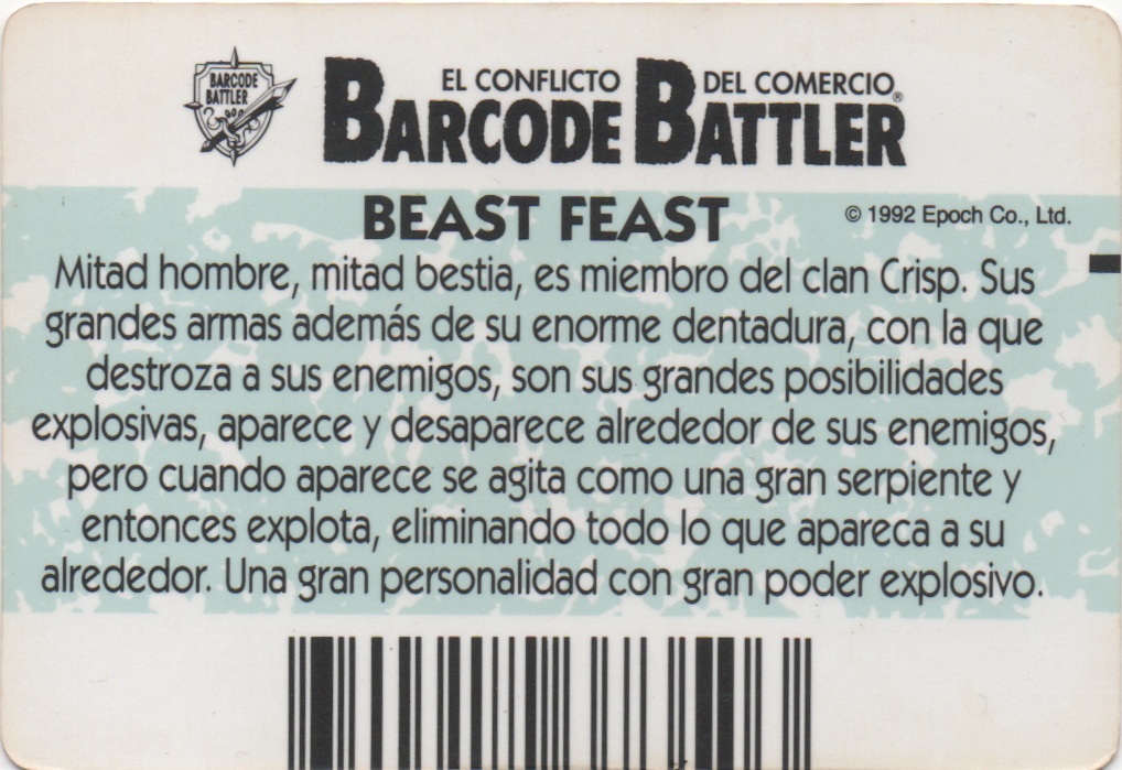 BEAST FEAST backside card