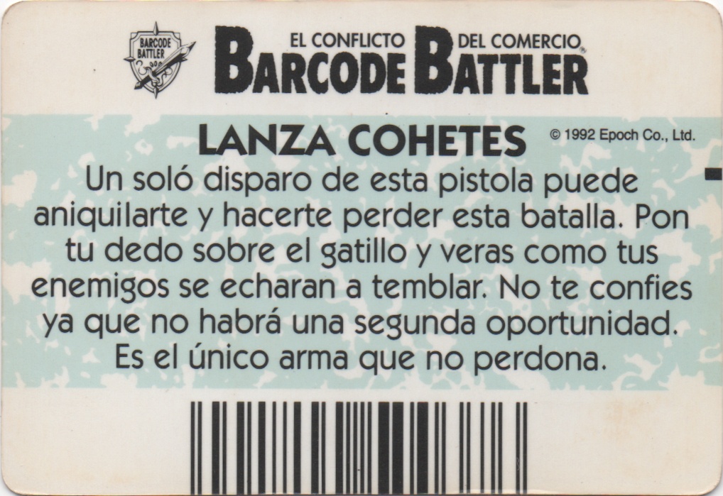 LANZA COHETES backside card