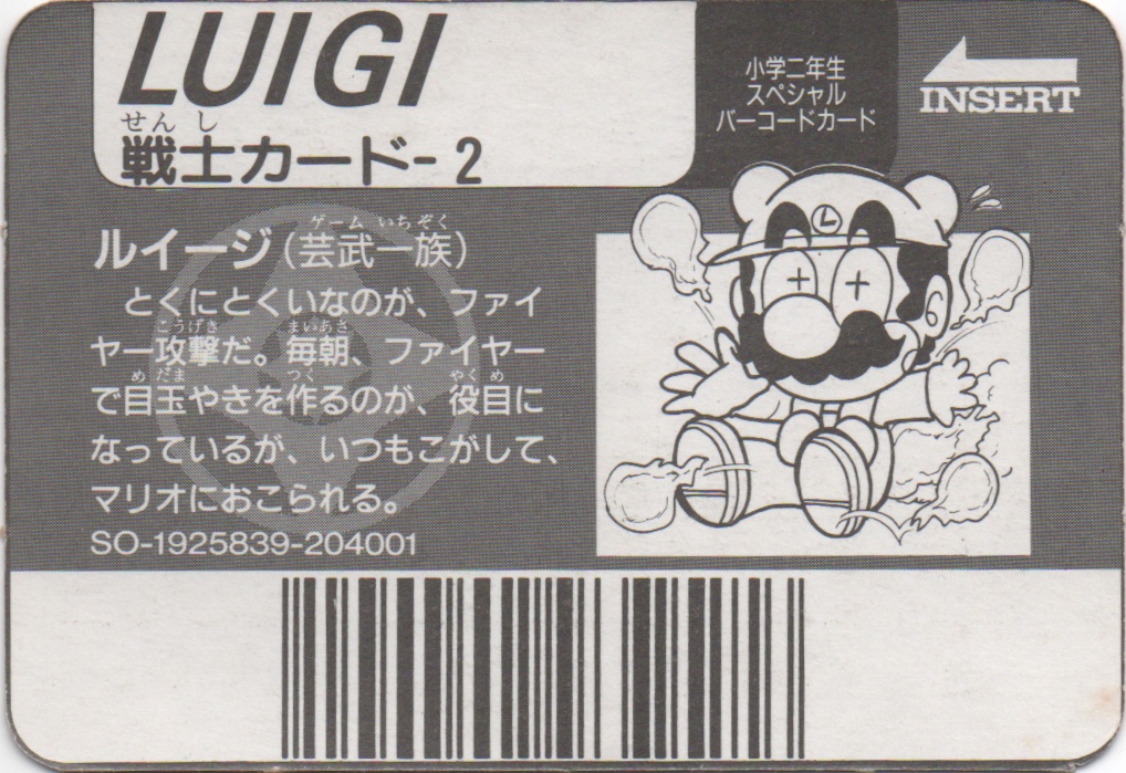 LUIGI backside card