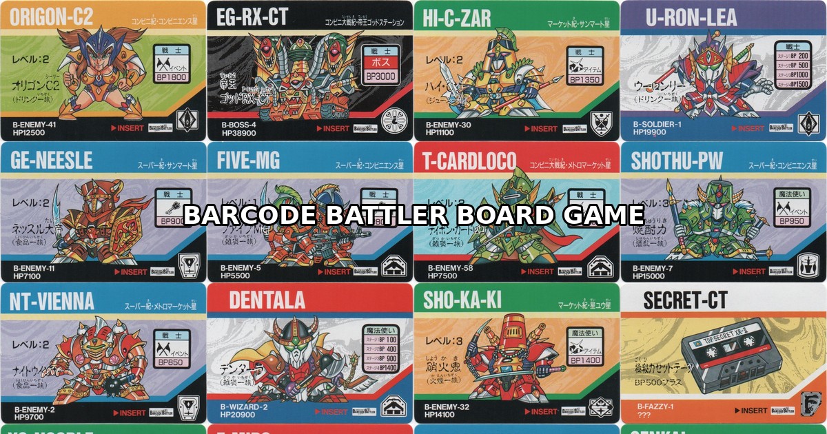 BARCODE BATTLER BOARD GAME – Barcode Battler Cards